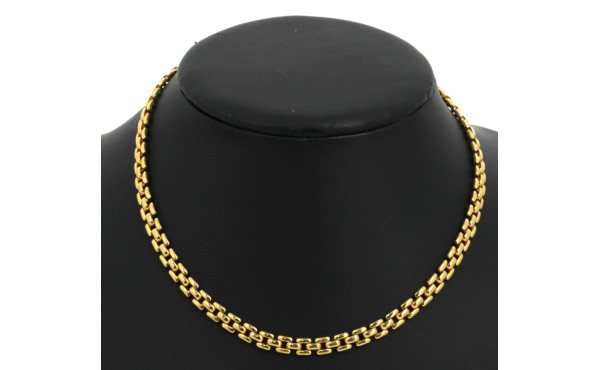 Collier à maille plate en plaqué or
