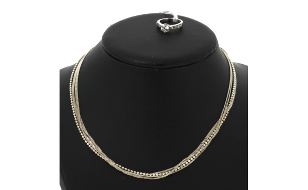 Collier à 5 rangs en argent 925ème, poid