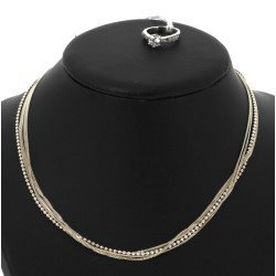 Collier à 5 rangs en argent 925ème, poid