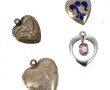9 pendentifs en argent en forme de cœurs