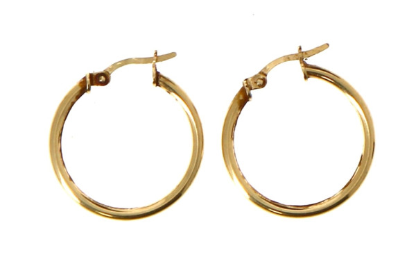 Paire de BO créoles en or jaune 18 cts (