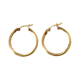 Paire de BO créoles en or jaune 18 cts (