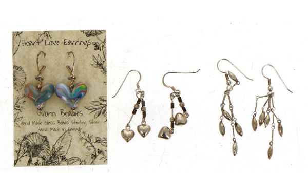 3 paires de BO en argent, dont 2 paires 