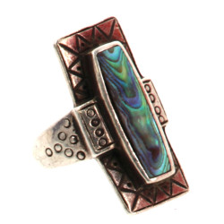 Bague en argent, poinçon crabe, sertie d