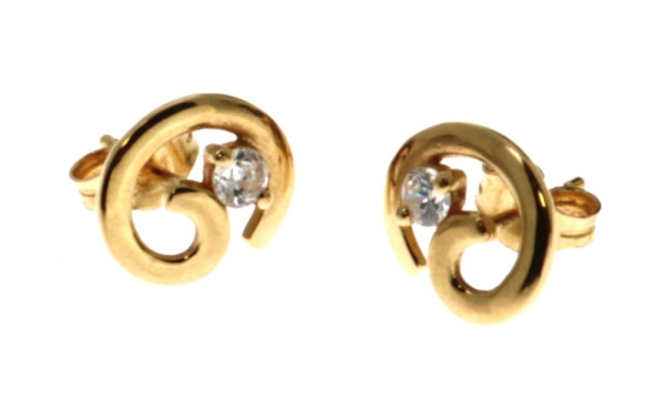 Paire de BO en or jaune 18 cts (750ème) 