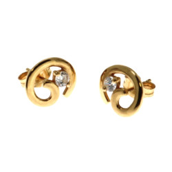Paire de BO en or jaune 18 cts (750ème) 