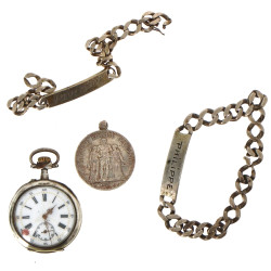 Lot comprenant 2 gourmettes en argent (p