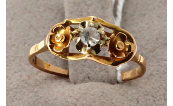 Bague ancienne en or jaune 18 carats, po