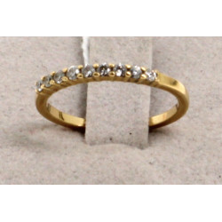 1/2 alliance en or 18 cts sertie de peti
