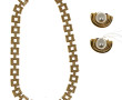 Collier fantaisie en métal doré et stras