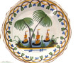 NEVERS XIXème - Assiette en faïence à dé