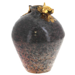 Original vase en céramique moucheté rose