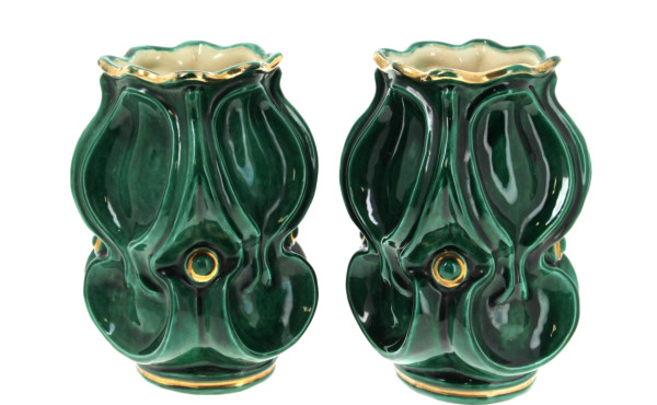 R.BONOME à PARIS - Paire de vases en faï