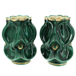R.BONOME à PARIS - Paire de vases en faï