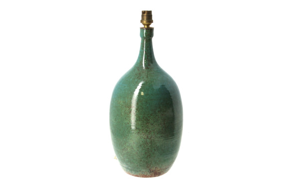Pied de lampe ovoïde en céramique vert t