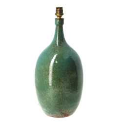 Pied de lampe ovoïde en céramique vert t