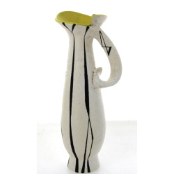 Vase en céramique années 60 émaillé blan