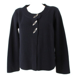 ROYAL MER - Gilet bleu marine en maille,