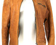Blouson homme en cuir camel, taille M