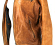 Blouson homme en cuir camel, taille M