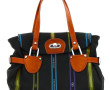 POURCHET - Sac en toile enduite et cuir 