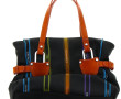 POURCHET - Sac en toile enduite et cuir 