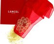 LANCEL - Etole en soie rouge avec frange