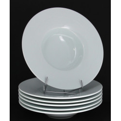 6 assiettes creuses en porcelaine blanch