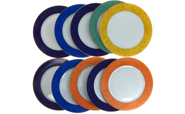 HAVILAND - 10 assiettes plates à bordure