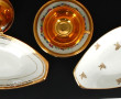 11 assiettes plates, 12 creuses, 1 ravie