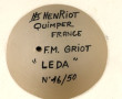 François Marie GRIOT (1951) "Leda", scul