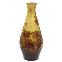 GALLE - Vase en verre double couche à dé