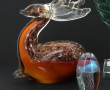 Lot d'objets modernes en verre de couleu