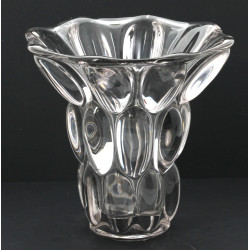 Vase à col évasé en verre moulé années 5
