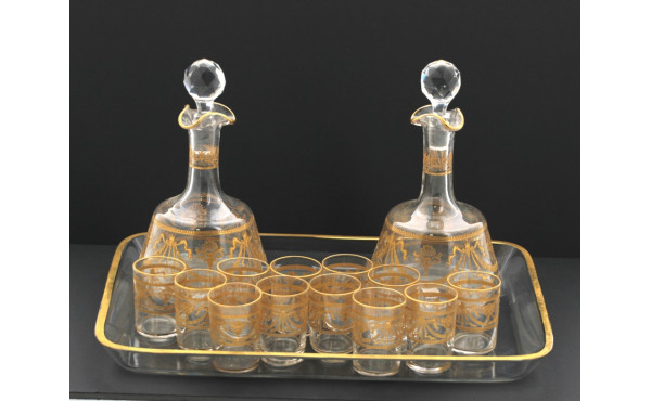 Service à liqueur fin XIXème en cristal 