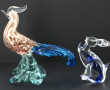 COQ en verre de couleurs et paillons dor