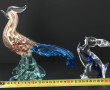 COQ en verre de couleurs et paillons dor