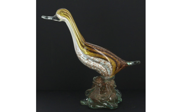 CANARD en verre de couleurs et paillons 