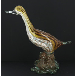 CANARD en verre de couleurs et paillons 