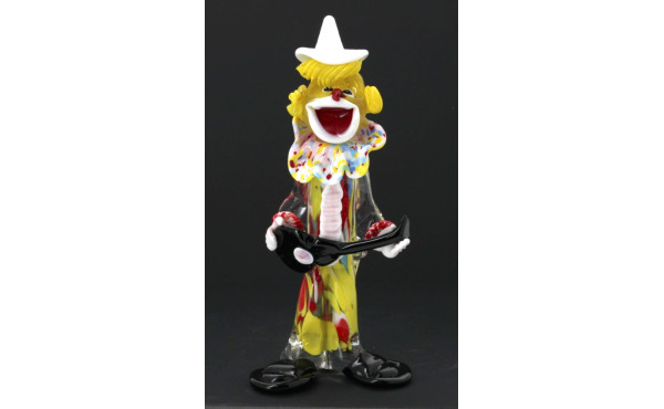 CLOWN en verre de couleurs de Murano, H 