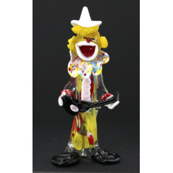 CLOWN en verre de couleurs de Murano, H 
