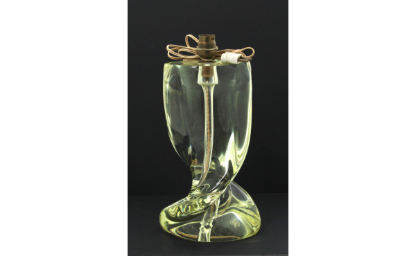 SEVRES - Pied de lampe en cristal teinté