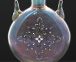 Vase ancien en verre transparent émaillé