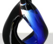 Sculpture contemporaine en verre bleu re
