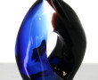 Sculpture contemporaine en verre bleu re