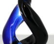 Sculpture contemporaine en verre bleu re