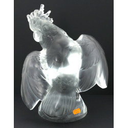 LALIQUE France - Perroquet en cristal bl