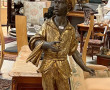 Porte torchère nubien en bois polychrome et o