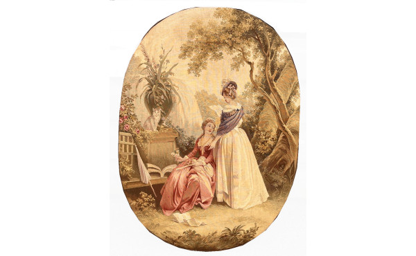 AUBUSSON - Paire de tapisseries à vue ov
