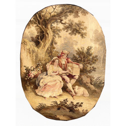 AUBUSSON - Paire de tapisseries à vue ov
